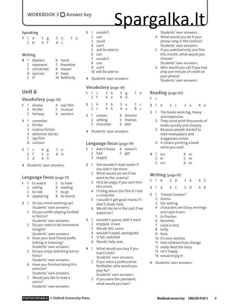 English 3 ответы. Focus 2 Workbook ответы Unit 2. Focus 2 answer Key. Unit 3 Test English Plus ответы. English Plus 3 answer Key.