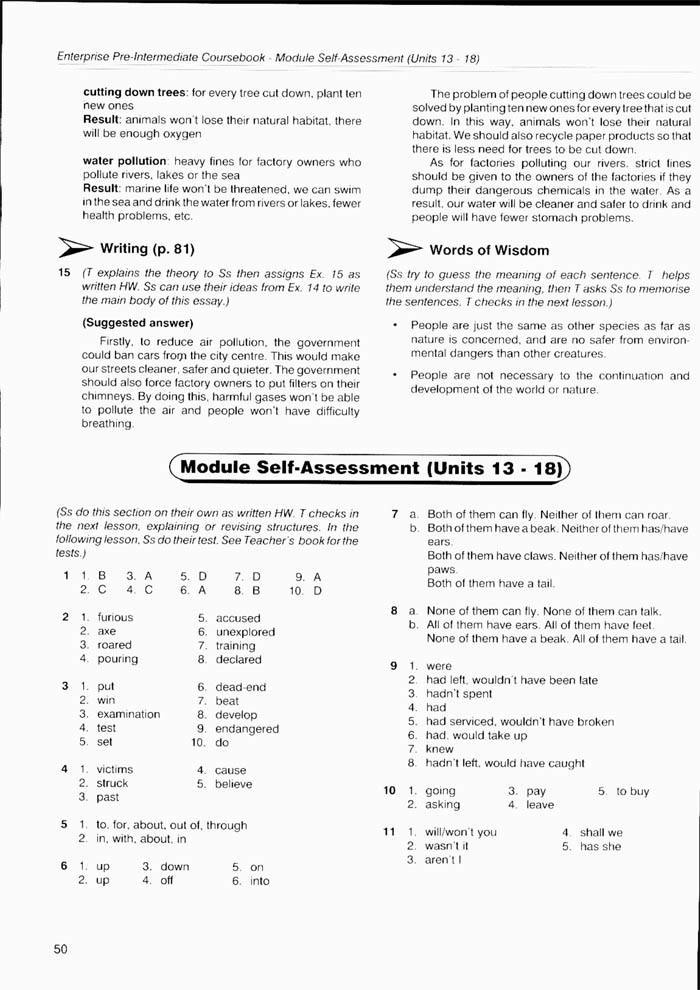 Enterprise 3 (Pre-Intermediate) answers, pratybų atsakymai